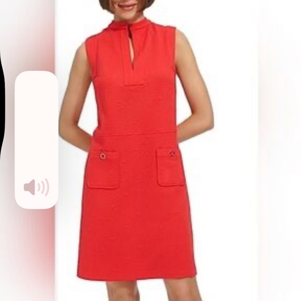 New Tommy Hilfiger Elegant Red Sleeveless Dress